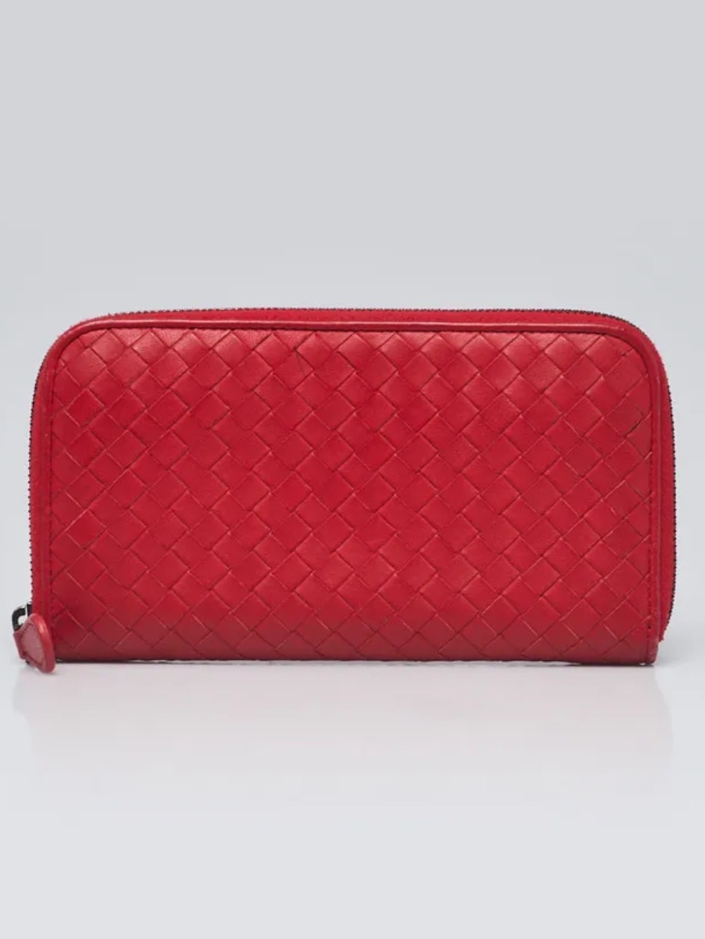 Bottega Veneta Red Leather Zip Wallet - Picture 2 of 8